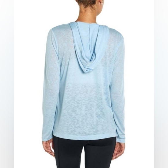 Wildfox Sweat Light Blue Hooded Open Cardigan Size Medium - Picture 2 of 9